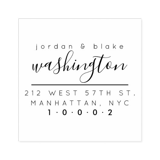 Erstellen Sie Ihre moderne Verheiratete Rücksendea Gummistempel (Prägung)