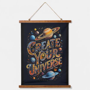 Erstellen Sie Ihre Universe Color Burg Wandteppich Mit Holzrahmen
