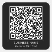 Erstellen Sie Ihre Website QR Code WerbeBlack Quadratischer Aufkleber (Vorderseite)