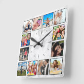 Erstellen Sie Ihren benutzerdefinierten Fotomateri Quadratische Wanduhr (Winkel)