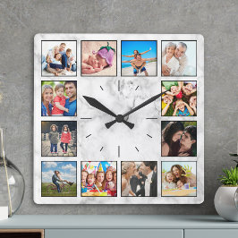 Erstellen Sie Ihren benutzerdefinierten Fotomateri Quadratische Wanduhr
