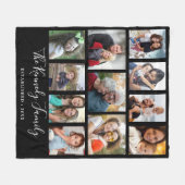 Erstellen Sie Ihren eigenen 11-Collage Familiennam Fleecedecke (Vorderseite (Horizontal))