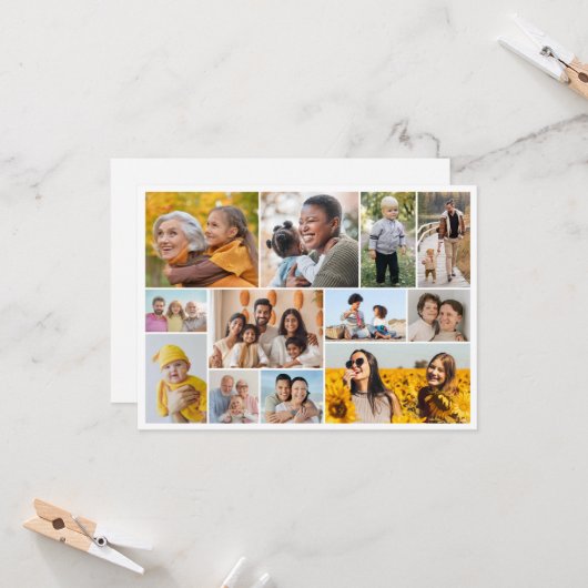 Erstellen Sie Ihren eigenen 12 Collage Gruß Karte (Vorderseite/Rückseite Beispiel)