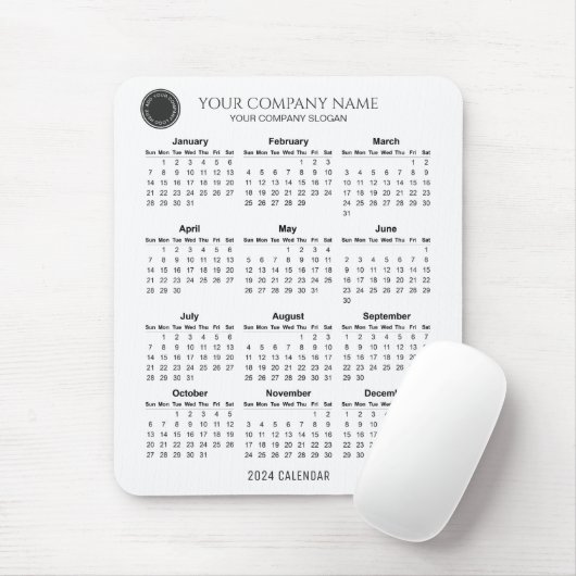 Erstellen Sie Ihren eigenen 2024 Firmenkalender |  Mousepad (Mit Mouse)