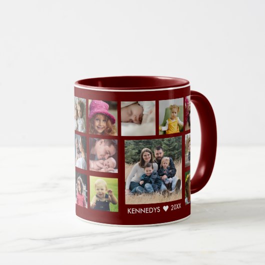 Erstellen Sie Ihren eigenen 22-Collage-Familiennam Tasse (VorderseiteRechts)