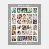 Erstellen Sie Ihren eigenen 30-Collage-Familiennam Fleecedecke (Vorderseite)