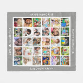 Erstellen Sie Ihren eigenen 30-Collage-Familiennam Fleecedecke (Vorderseite (Horizontal))