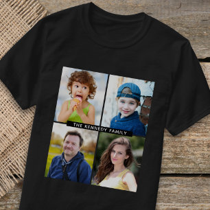 Erstellen Sie Ihren eigenen 4-Collage Familienname T-Shirt