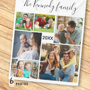Erstellen Sie Ihren eigenen 6-Collage-Familienname Fleecedecke