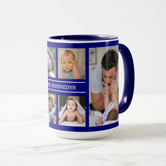 Erstellen Sie Ihren eigenen 6-Collage-Familienname Tasse (VorderseiteRechts)