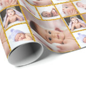 Erstellen Sie Ihren eigenen 6 Foto Collage Gold Gl Geschenkpapier (Rolleneckpunkt)