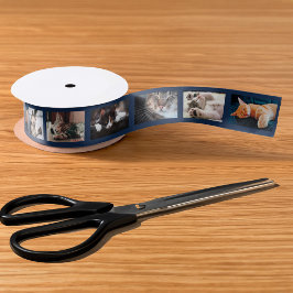 Erstellen Sie Ihren eigenen 6 Foto Collage Navy Fi Satinband