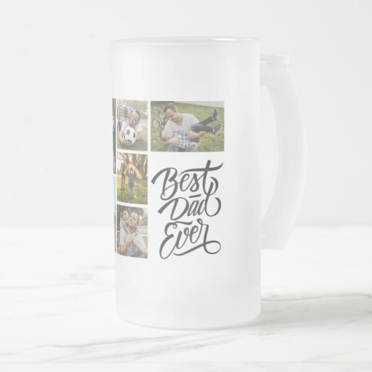 Erstellen Sie Ihren eigenen 6-FotoCollage Bester V Mattglas Bierglas (VorderseiteRechts)