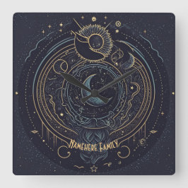 Erstellen Sie Ihren eigenen Abstrakten Celestial L Quadratische Wanduhr