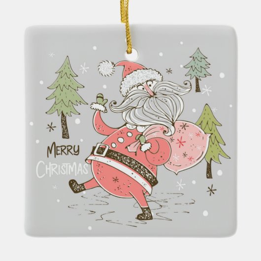 Erstellen Sie Ihren eigenen Albernen Weihnachtsman Keramikornament (Vorderseite)