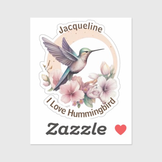 Erstellen Sie Ihren eigenen Aquarell Hummingbird-I Aufkleber (Blatt)