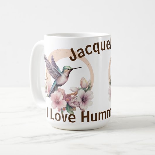 Erstellen Sie Ihren eigenen Aquarell Hummingbird-I Kaffeetasse (Vorderseite Links)