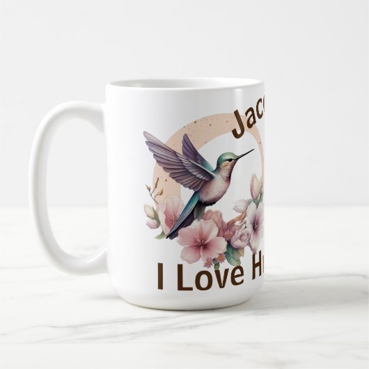 Erstellen Sie Ihren eigenen Aquarell Hummingbird-I Kaffeetasse (Links)