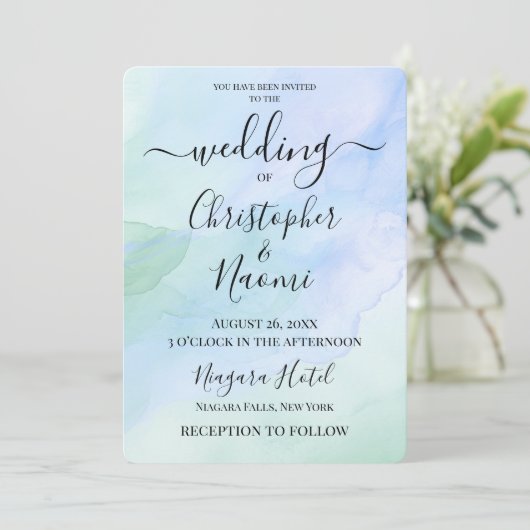 Erstellen Sie Ihren eigenen Aquarellhintergrund Einladung (Stehend Vorderseite)