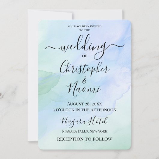 Erstellen Sie Ihren eigenen Aquarellhintergrund Einladung (Vorderseite)