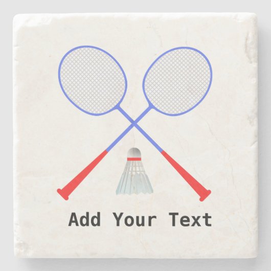 Erstellen Sie Ihren eigenen Badminton-Player Steinuntersetzer (Vorderseite)