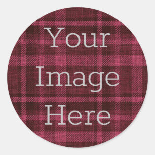 Erstellen Sie Ihren eigenen Berry Red + Black Kari Runder Aufkleber