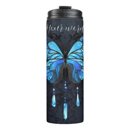 Erstellen Sie Ihren eigenen Blauen Schmetterling & Thermosbecher (Vorderseite)
