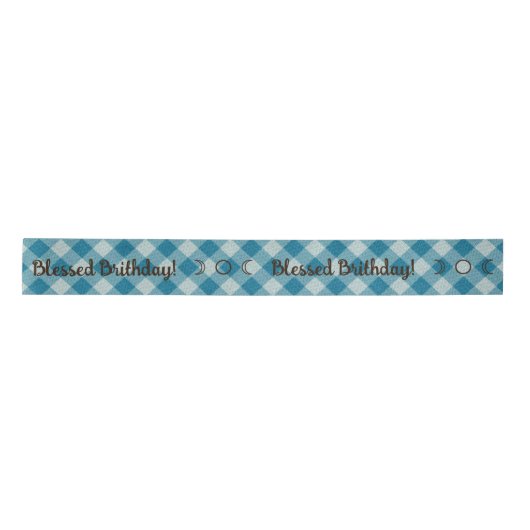 Erstellen Sie Ihren eigenen Blue Gingham Satinband (Vorderseite)