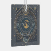 Erstellen Sie Ihren eigenen Blue & Gold Celestial  Ornament Aus Glas (Vorderseite Rechts)