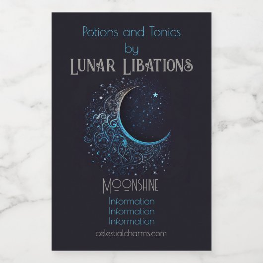 Erstellen Sie Ihren eigenen Blue & Gold Filigreon  Weinetikett (Einzelnes Label)