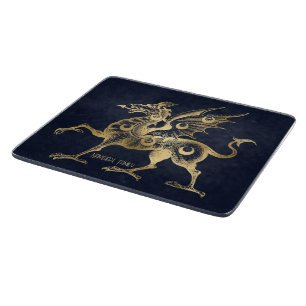 Erstellen Sie Ihren eigenen Blue & Gold Gothic Dra Schneidebrett
