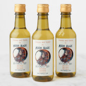 Erstellen Sie Ihren eigenen Blumen-Boho Herbstmond Weinetikett (Flaschen)