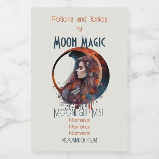 Erstellen Sie Ihren eigenen Blumen-Boho Herbstmond Weinetikett (Einzelnes Label)