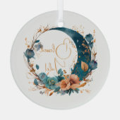 Erstellen Sie Ihren eigenen Boho Aquamarin & Peach Ornament Aus Glas (Rückseite)