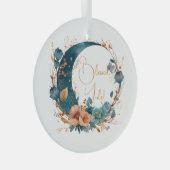 Erstellen Sie Ihren eigenen Boho Aquamarin & Peach Ornament Aus Glas (Vorderseite Rechts)