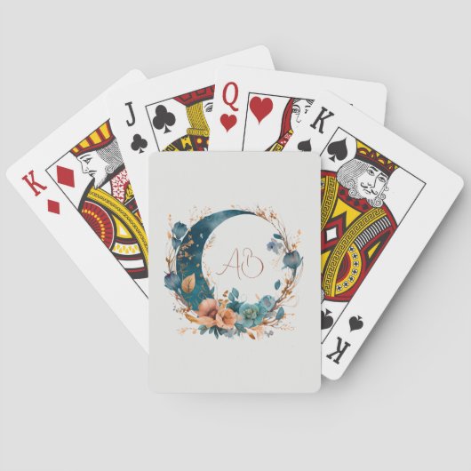 Erstellen Sie Ihren eigenen Boho Aquamarin & Peach Spielkarten (Rückseite)