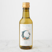 Erstellen Sie Ihren eigenen Boho Aquamarin & Peach Weinetikett (Vorderseite)