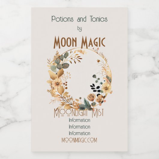 Erstellen Sie Ihren eigenen Boho Aquamarin- und Go Weinetikett (Einzelnes Label)