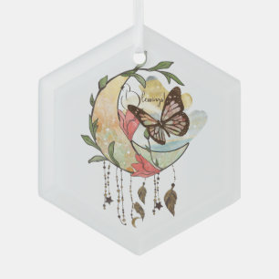 Erstellen Sie Ihren eigenen Boho Butterfly Moon Dr Ornament Aus Glas
