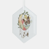 Erstellen Sie Ihren eigenen Boho Butterfly Moon Dr Ornament Aus Glas (Vorderseite Links)
