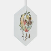 Erstellen Sie Ihren eigenen Boho Butterfly Moon Dr Ornament Aus Glas (Vorderseite Rechts)