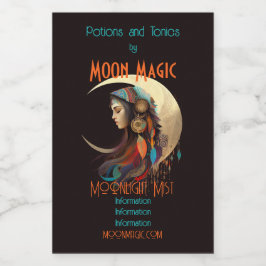 Erstellen Sie Ihren eigenen Boho Crescent Moon & F Weinetikett