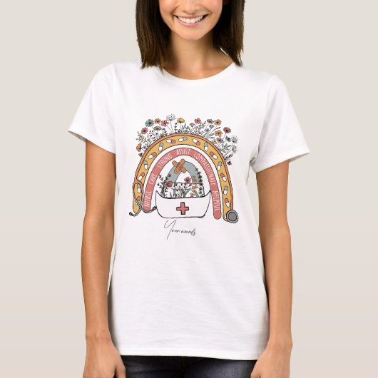Erstellen Sie Ihren eigenen Boho Nurse Rainbow T-Shirt (Vorderseite)