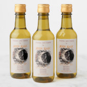 Erstellen Sie Ihren eigenen Boho Peach & Grauen Bl Weinetikett (Flaschen)