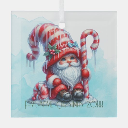Erstellen Sie Ihren eigenen Chubby Peppermint Weih Ornament Aus Glas (Vorderseite)
