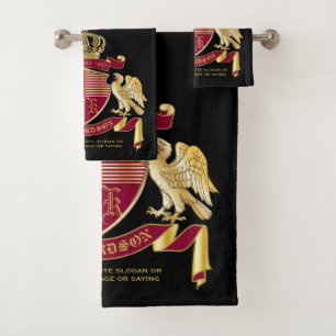 Erstellen Sie Ihren eigenen Coat des Arms Red Gold Badhandtuch Set