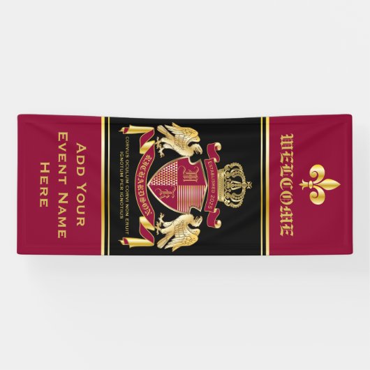 Erstellen Sie Ihren eigenen Coat des Arms Red Gold Banner (Horizontal)