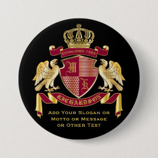 Erstellen Sie Ihren eigenen Coat des Arms Red Gold Button