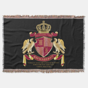Erstellen Sie Ihren eigenen Coat des Arms Red Gold Decke