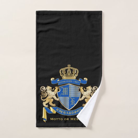 Erstellen Sie Ihren eigenen Coat von Arms Blue Gol Badhandtuch Set (Handtuch)